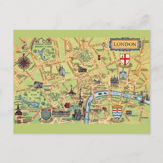Carte de Londres Angleterre illustrée de manière c (Devant)
