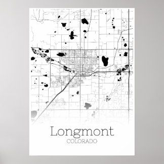 Carte de Longmont - Colorado - Poster de la carte