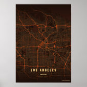 Carte de Los Angeles Impression d'art mural Affich (Devant)