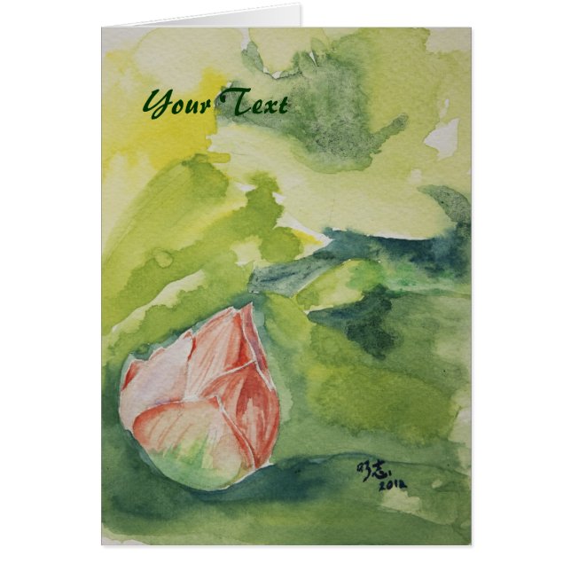 Carte de Lotus d'aquarelle (Devant)