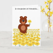 Carte de l'ours d'amitié (Fleur jaune)