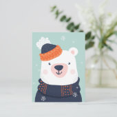 Carte de l'ours mignon d'hiver (Debout devant)