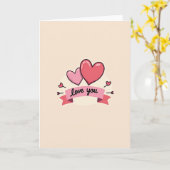 Carte de Love You Cœurs Sincères (Fleur jaune)