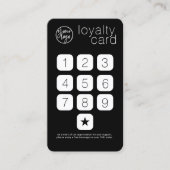 CARTE DE LOYAUTÉ DE STYLE KEYPAD DE LOYAUTÉ NOIR (Devant)