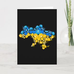 Carte de l'Ukraine avec des fleurs Pouvoir ukraini