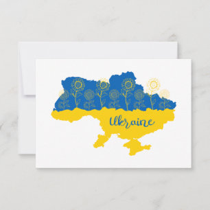 Carte de l'Ukraine avec tournesol et drapeau ukrai
