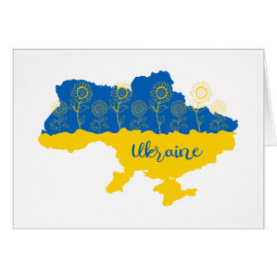 Carte de l'Ukraine avec tournesol et drapeau ukrai