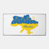 Carte de l'Ukraine avec tournesol et drapeau ukrai (Recto)