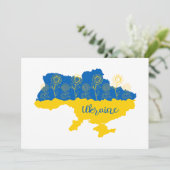 Carte de l'Ukraine avec tournesol et drapeau ukrai (Debout devant)