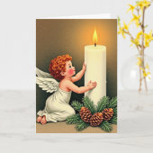Carte de lumière d'ange de Noël (Fleur jaune)