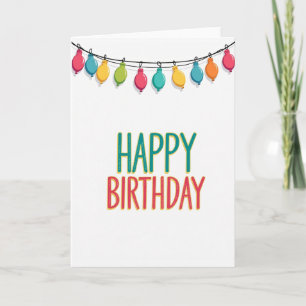Carte de lumières d'anniversaire vibrantes