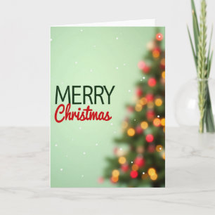 Carte de lumières d'arbre de Noël joyeux