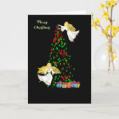 Carte de lumières de Noël avec Angles (Fleur jaune)