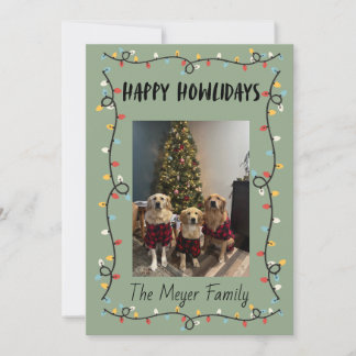Carte de lumières de Noël Happy Howlidays