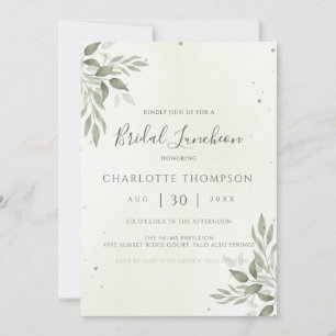 Carte de Luncheon de Mariage Moderne Sage Greenery