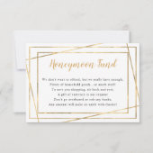 Carte de lune de miel mariage | cadre or simple (Devant)