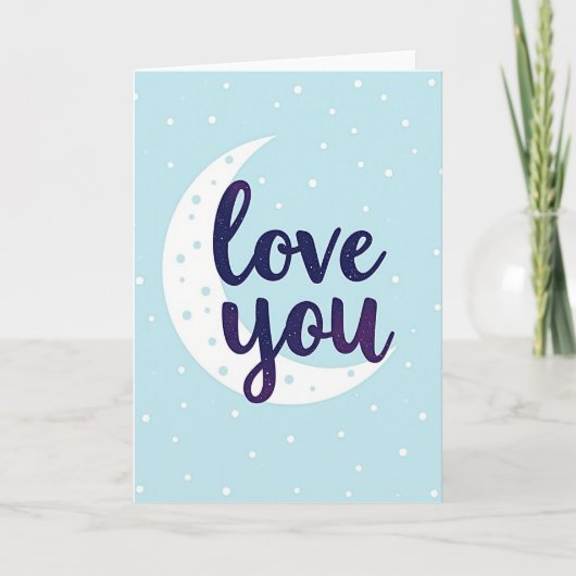 Carte de Lune Simple Je T'Aime (Devant)