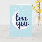Carte de Lune Simple Je T'Aime (Fleur jaune)