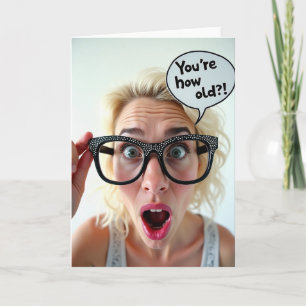 Carte de lunettes d'anniversaire pour femme surpri