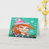 Carte de Lutin de Noël (Fleur jaune)