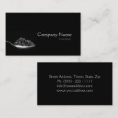 Carte de luxe de nourriture de cuillère noire de (Devant / Derrière)