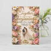 Carte de luxe éditable pour invitation de mariage (Debout devant)