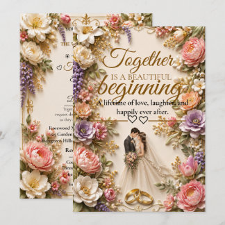 Carte de luxe éditable pour invitation de mariage