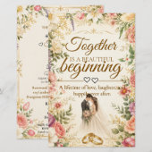 Carte de luxe éditable pour invitation de mariage (Devant / Derrière)