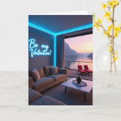 Carte de luxe Vue « Soyez mon Valentin » (Fleur jaune)