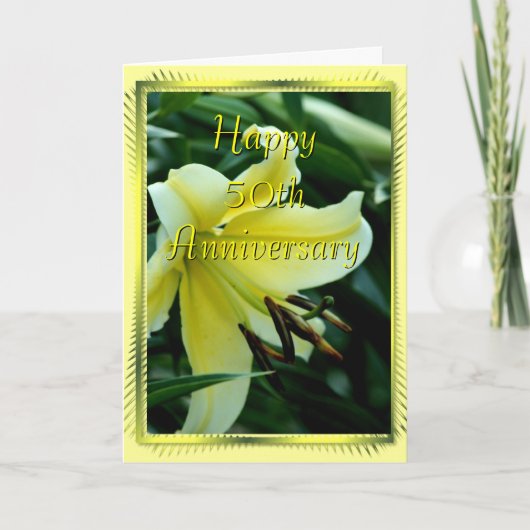 Carte de lys pour le 50e anniversaire - toute occa (Devant)