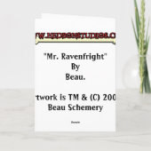 Carte de "M. Ravenfright" (Dos)