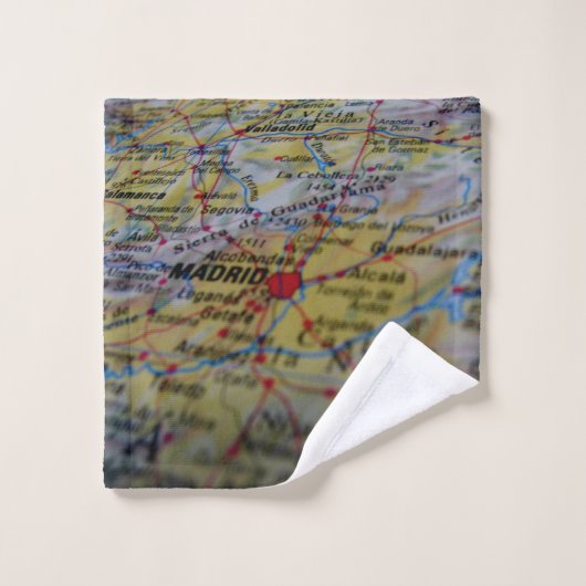 Carte de Madrid Espagne (Gant de toilette)