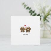 Carte de maltipoos amoureux (Debout devant)