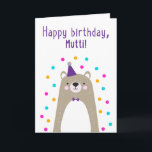 Carte de maman<br><div class="desc">Carte d'anniversaire pour Mutti. Si vous appelez votre mère Mutti au lieu de maman, cette carte d'anniversaire est parfaite pour elle. (Mutti signifie mère en allemand.) Votre mutti va adorer le design de cette carte d'anniversaire mignon, moderne, coloré, de style scandinave qui comprend un ourson en peluche marron et gris...</div>