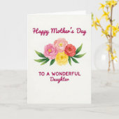 Carte de maman à fille à l'aquarelle (Fleur jaune)
