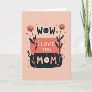 Carte de maman à motif floral sarcelle d'amour