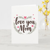 Carte de Maman avec Écriture Manuscrite (Fleur jaune)