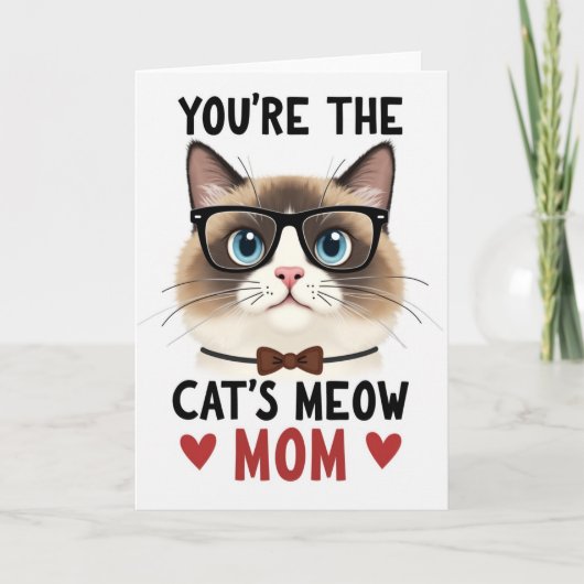 Carte de maman chat rayé (Devant)