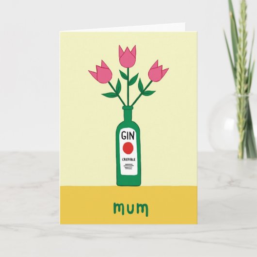 Carte de maman crédible au gin floral (Devant)