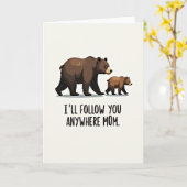 Carte de maman d'ours brun (Fleur jaune)