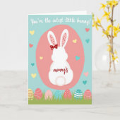Carte de maman lapin point rose (Fleur jaune)