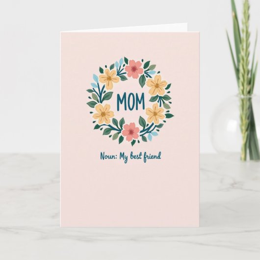 Carte de maman meilleure amie florale (Devant)