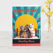 Carte de manie de chaton d'anniversaire (Fleur jaune)