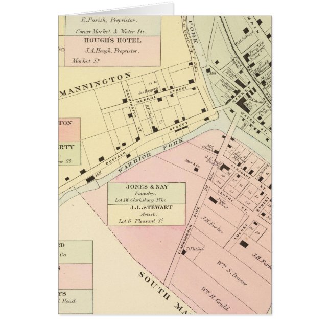 Carte de Mannington, Virginie-Occidentale (Devant)