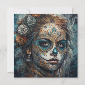 Carte de maquillage turquoise pour Dia de los Muer (Devant)