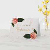 Carte de marbre de camélias floraux de proposition (Fleur jaune)