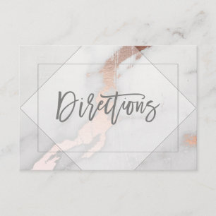CARTE DE MARBRE ET ROSE DE DIRECTION DE MARIAGE