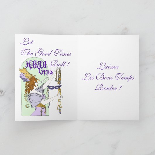 Carte de mardi gras (Intérieur)