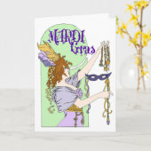 Carte de mardi gras (Fleur jaune)