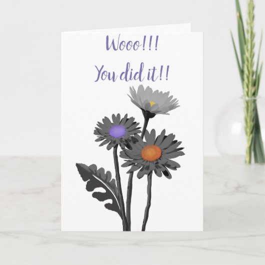 Carte de marguerite monochrome (Devant)